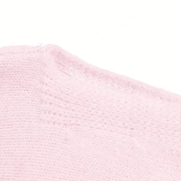 Pink Casual Women's Asymmetric Shoulder Sweater - Picture 6 of 8